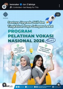 Pelatihan Vokasi Nasional 2026 untuk Lulusan SMA/SMK Tahun 2023 – 2025