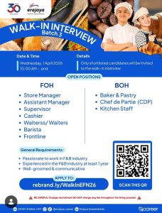 Walk in Interview Erajaya Food & Nourishment