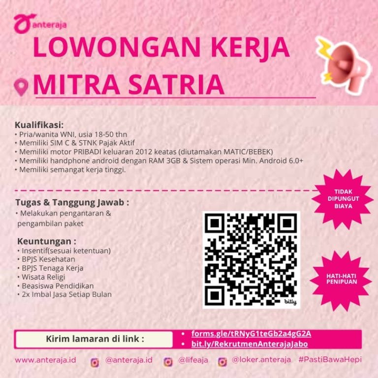 LOWONGAN KERJA: MITRA KURIR ANTERAJA