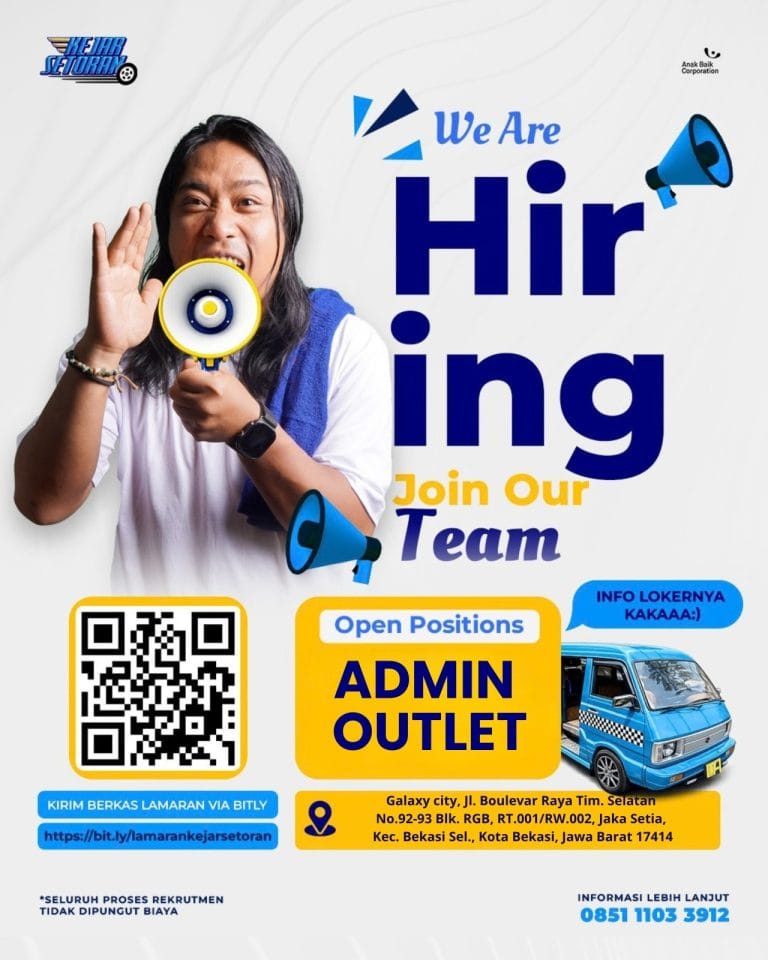We Are Hiring KEJAR SETORAN TEBET, JAKSEL